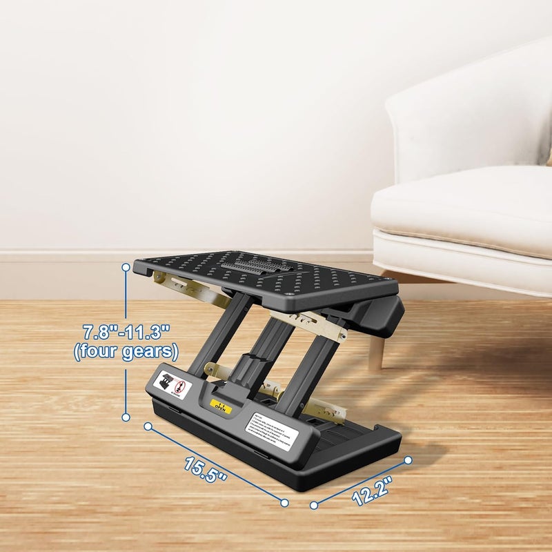 Arejonner Foldable Foot Rest, Computer Foot Rest Under Desk, 12Modes Adjustable Ergonomic for Office, Loading Capacity 80 pounds, Removable EVA Cushion, Black - Image 5